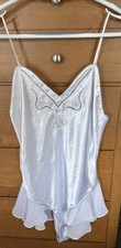 Val Mode Vintage 90s Satin Teddy S Lingerie Small One Piece Snap Crotch
