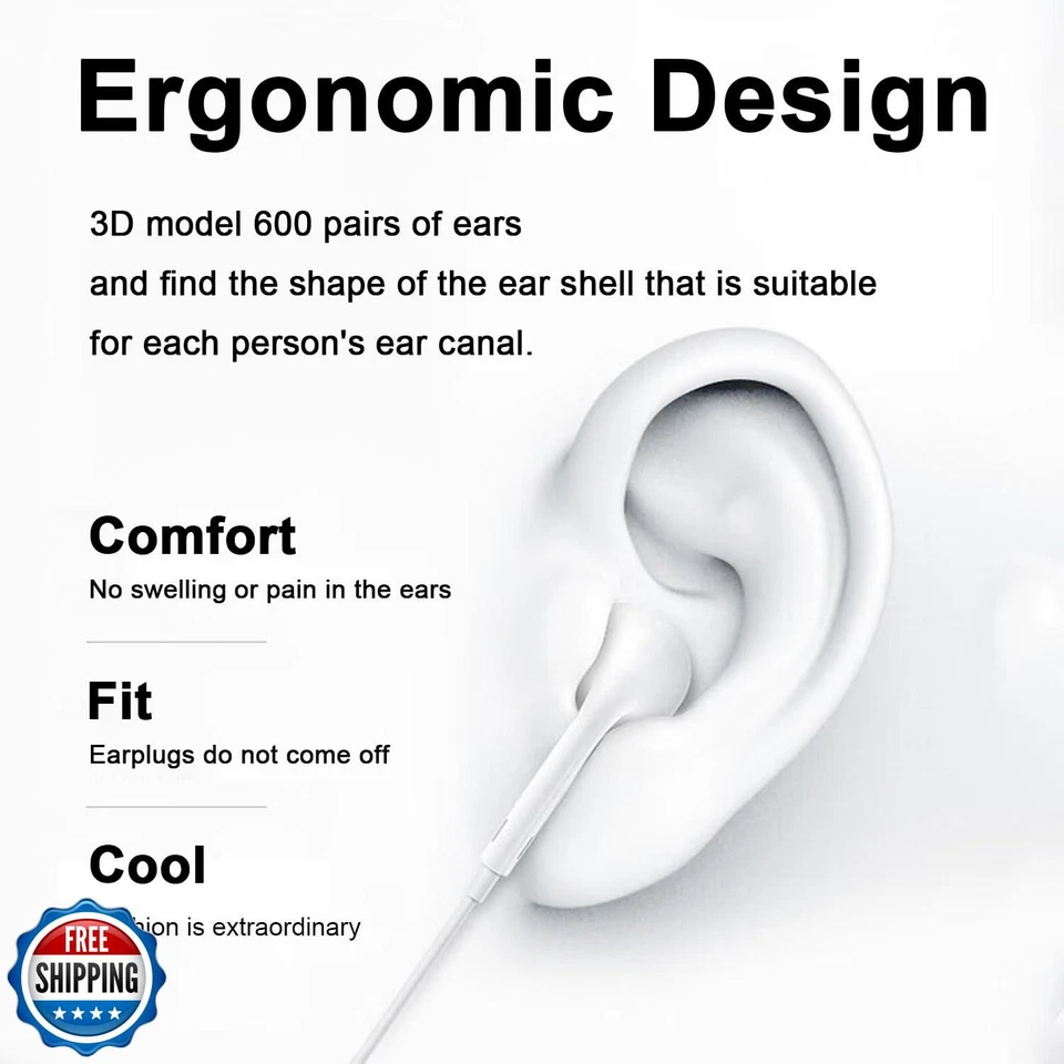 Wired Earphones for iPhone Earbuds with Lighting Connector PlugandPlay Built- - Image 2 of 4