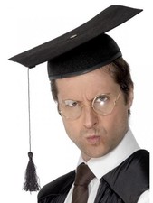 Black Teachers / Headmaster  Mortar Board Hat Fancy Dress Accessory 