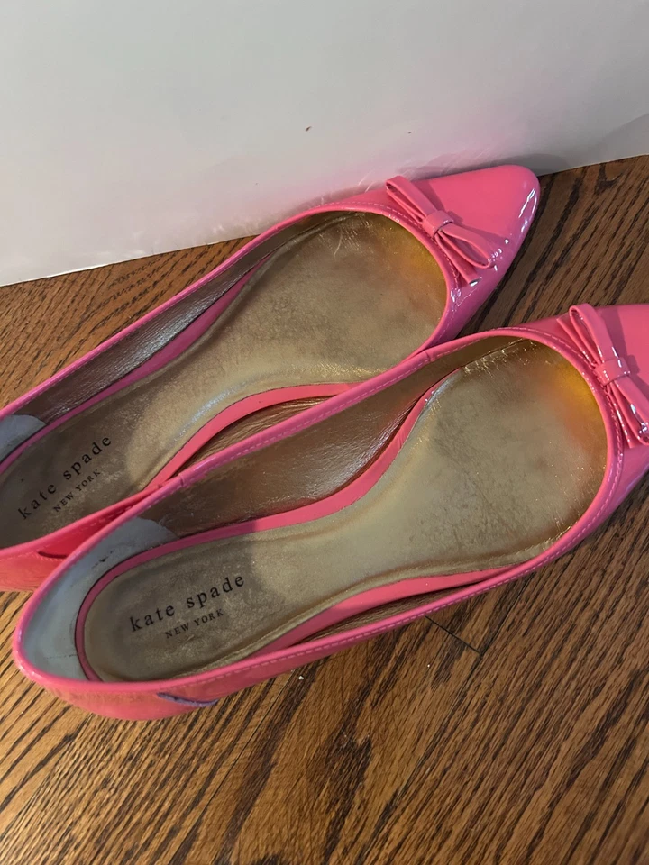CUTE! Kate Spade 10M Flex Point Toe Bow Ballet Flats Blush Pink - Image 2 of 4