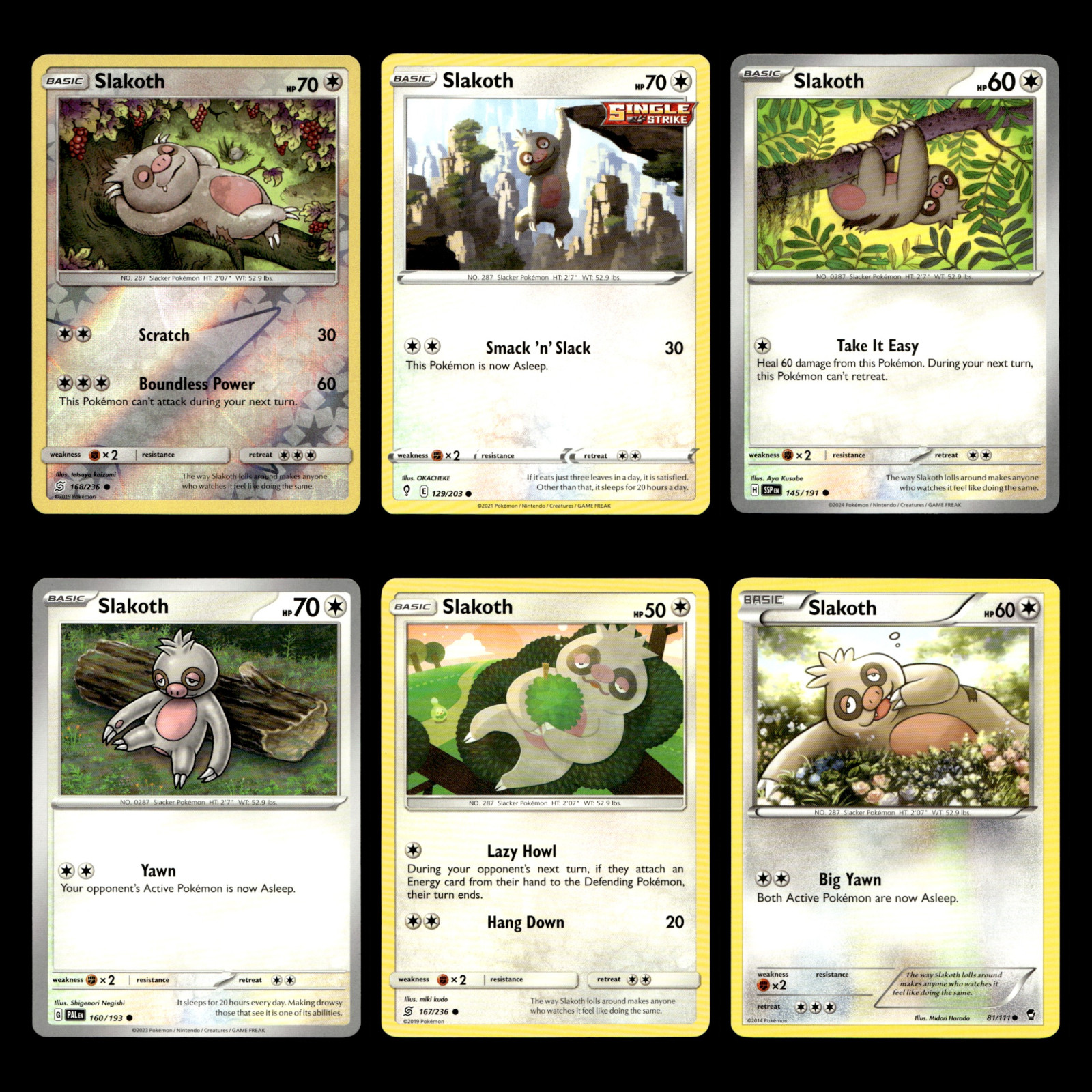 Slakoth Lot 168 Sun Moon Unified Minds Pokemon Cards Collection Set TCG
