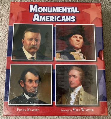 New / Sealed Monumental Americans by Frank Keating 4 Picture Book Box Set Bios