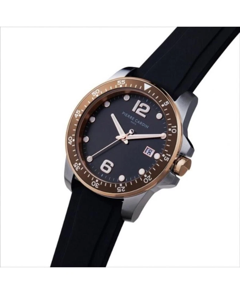 PIERRE CARDIN Hombre Analógico Cuarzo Informal Reloj Clásico Vestido Esfera Negra Impermeable Foto 4 de 4
