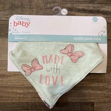 Disney Baby Wishes  Dreams Minnie Mouse Baby Bibs 3 Pack NEW