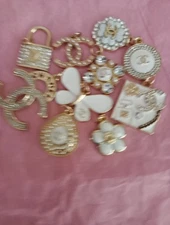 10  Pc Set  Chanel Button Charm Zipper Pull 