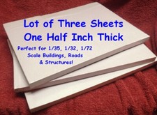 XPS Foam -LOT 3 Pcs 1/2" Thick for Modeling Gaming RR Terrain Arts  Crafts 8850