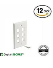13 Pack Lot - Keystone 6 Hole Port Jack Wall Face Plate Network CAT5e CAT6 White