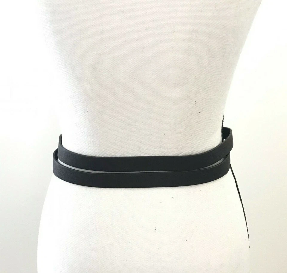 Cinturón para mujer Vince Camuto pequeño marrón doble correa ancha hebilla de dos puntas damas Foto 2 de 4