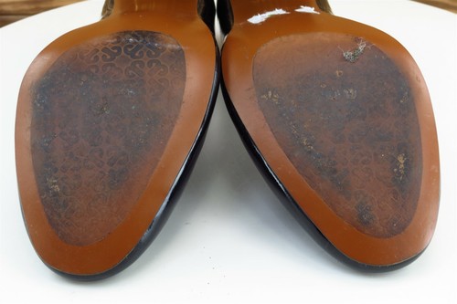 Linea Paolo Sz 6.5 M Black Almond Toe Pump Patent Leather - Picture 6 of 7