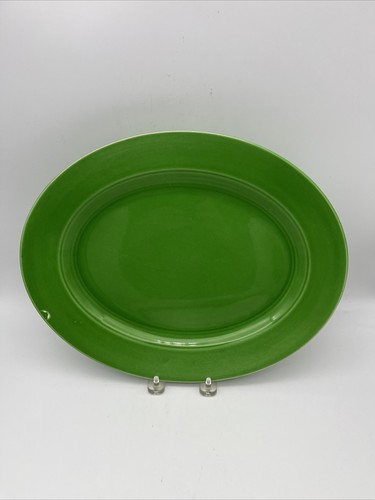 Harlequin Vintage Medium Green 13-inch Platter Homer Laughlin USA 1936-1945 VHTF - Picture 4 of 10