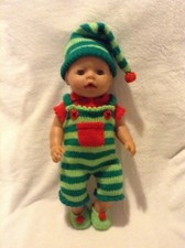 KNITTING PATTERN - Novelty Christmas Elf costume for 15 - 18 inch doll baby born