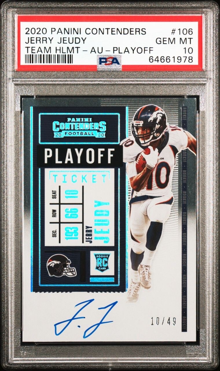 Jerry Jeudy Panini Contenders #106 Variation-Autograph-Playoff