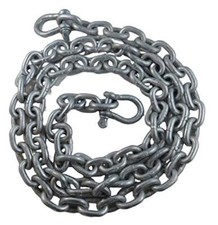 US Galvanized Medium Link 5/16" x 6' Chain HDG with Galvanized Shackles