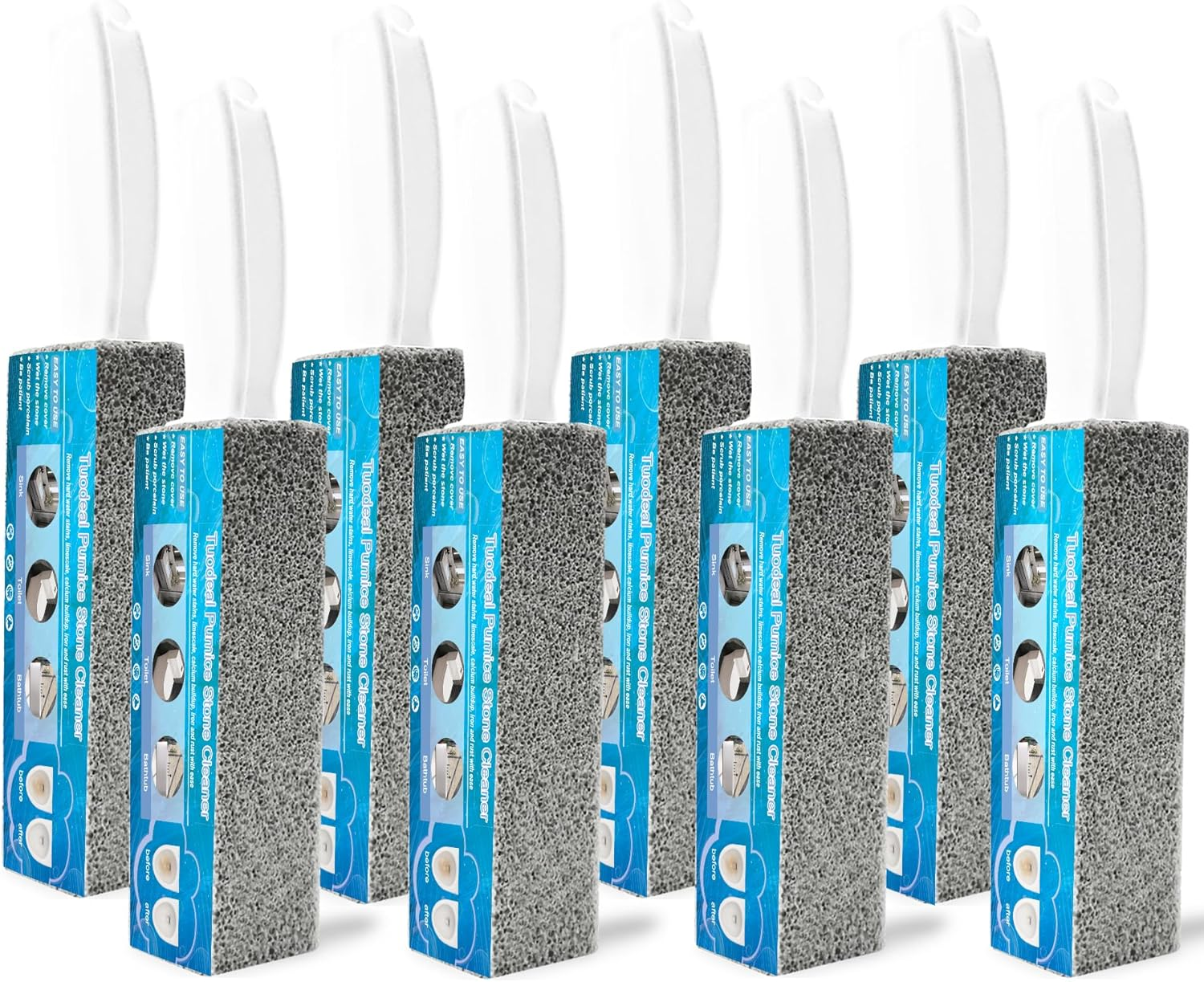 8 Pack Pumice Stone Toilet Bowl Cleaner for Hard Water Stains