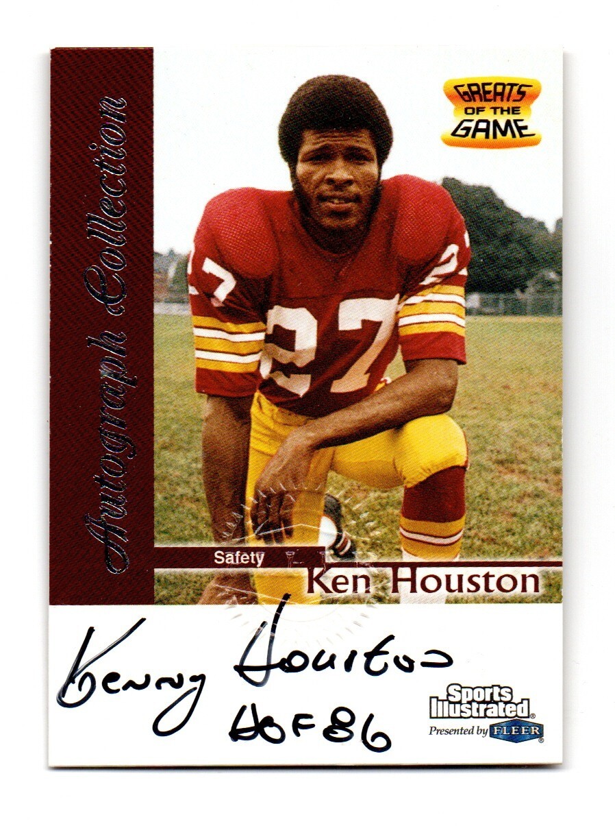 1999 Fleer Greats of the Game KEN HOUSTON Washington Redskins HOF Autograph