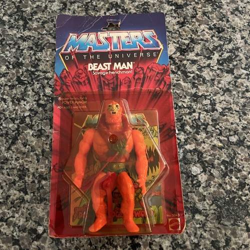 MASTERS OF THE UNIVERSE BEAST MAN MOTU VINTAGE 1982 MATTEL On Card SEALED