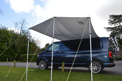 Campervan Caravan Awning sun canopy by WILD EARTH DELUX SET 2.4 x 3m MEDIUM GREY