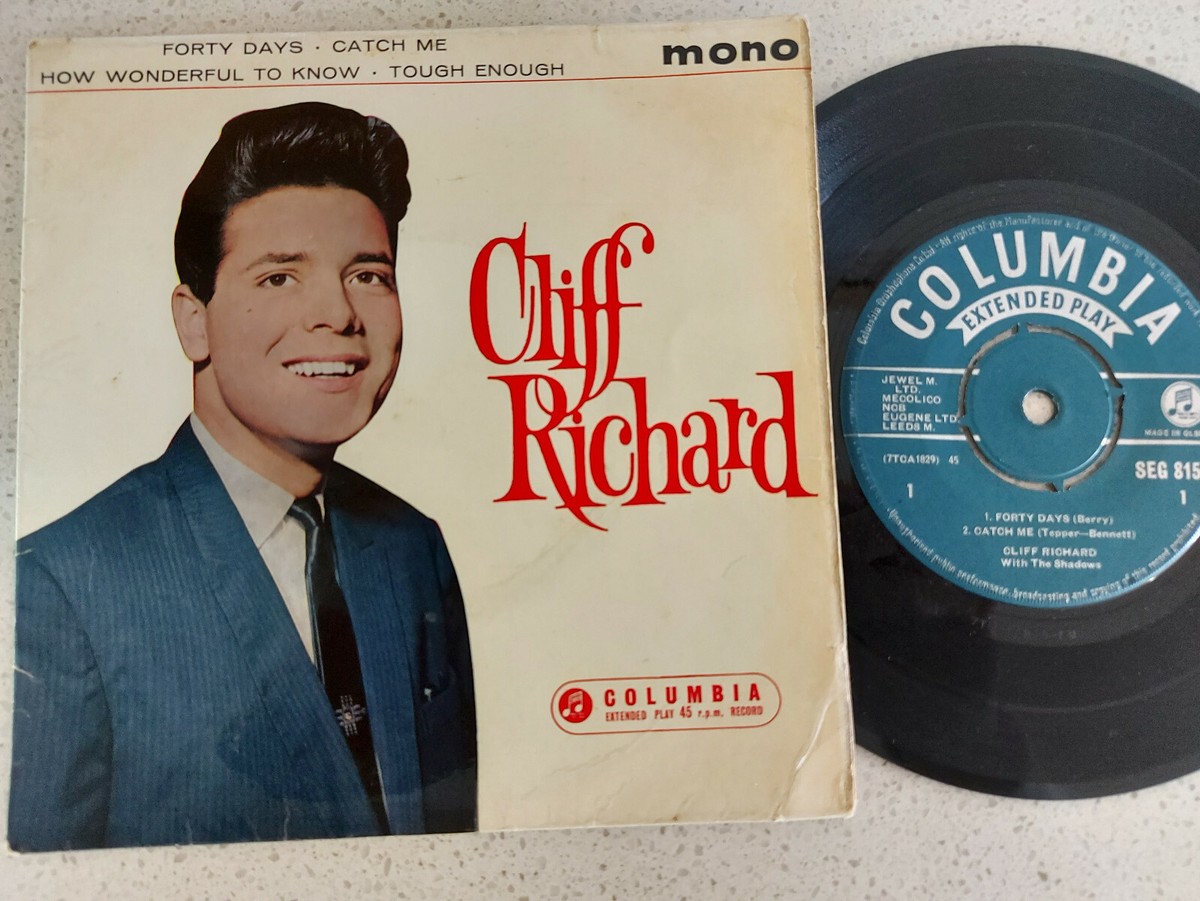 VINYL EP 7 CLIFF RICHARD - FORTY DAYS/CATCH ME *MADE IN ENGLAND