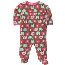 Carters Infant & Toddler Girls Pink Blue Elephant Sleeper Sleep Play Pajamas