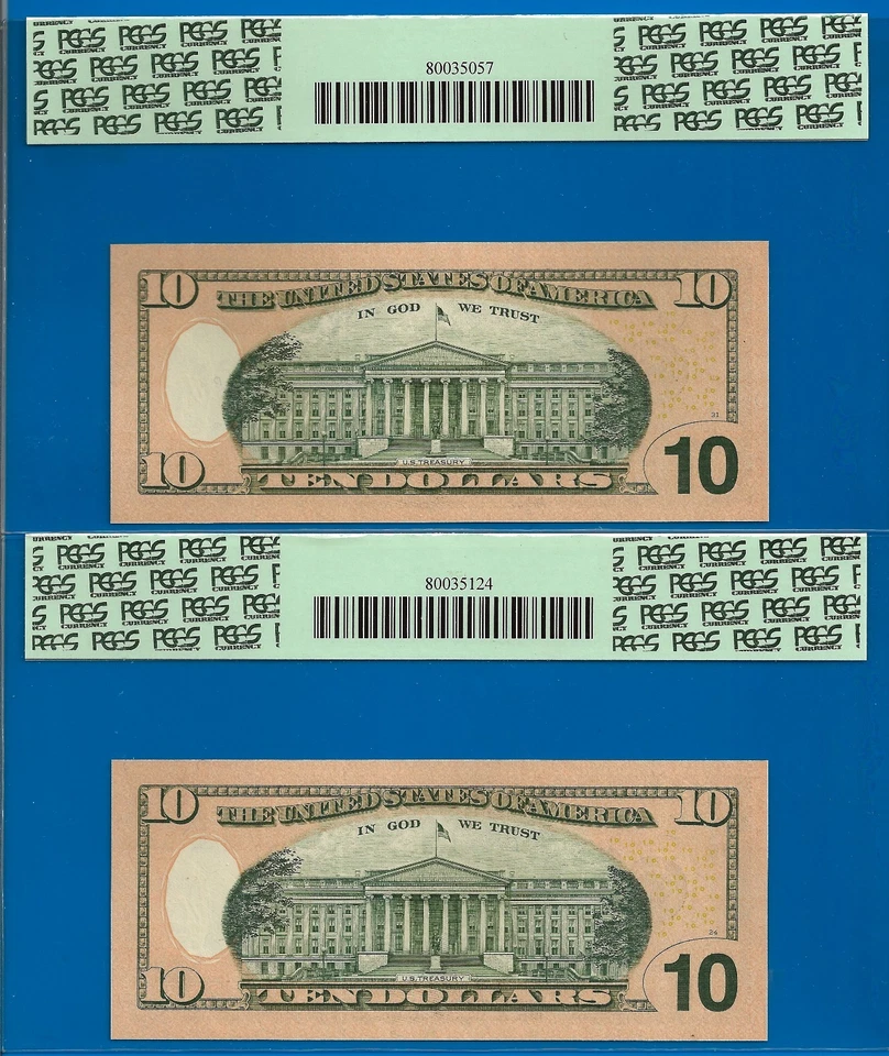 2004A $10 FRN Atlanta star PCGS 68PPQ low serial 2 consecutive stars Fr 2039-F* - Image 3 of 3