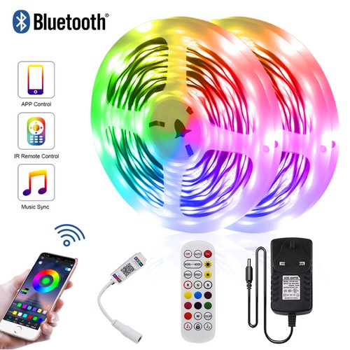 1-30M LED Strip Lights 5050 RGB WiFi Bluetooth Color Change Remote for Rooms Bar - Picture 5 of 17