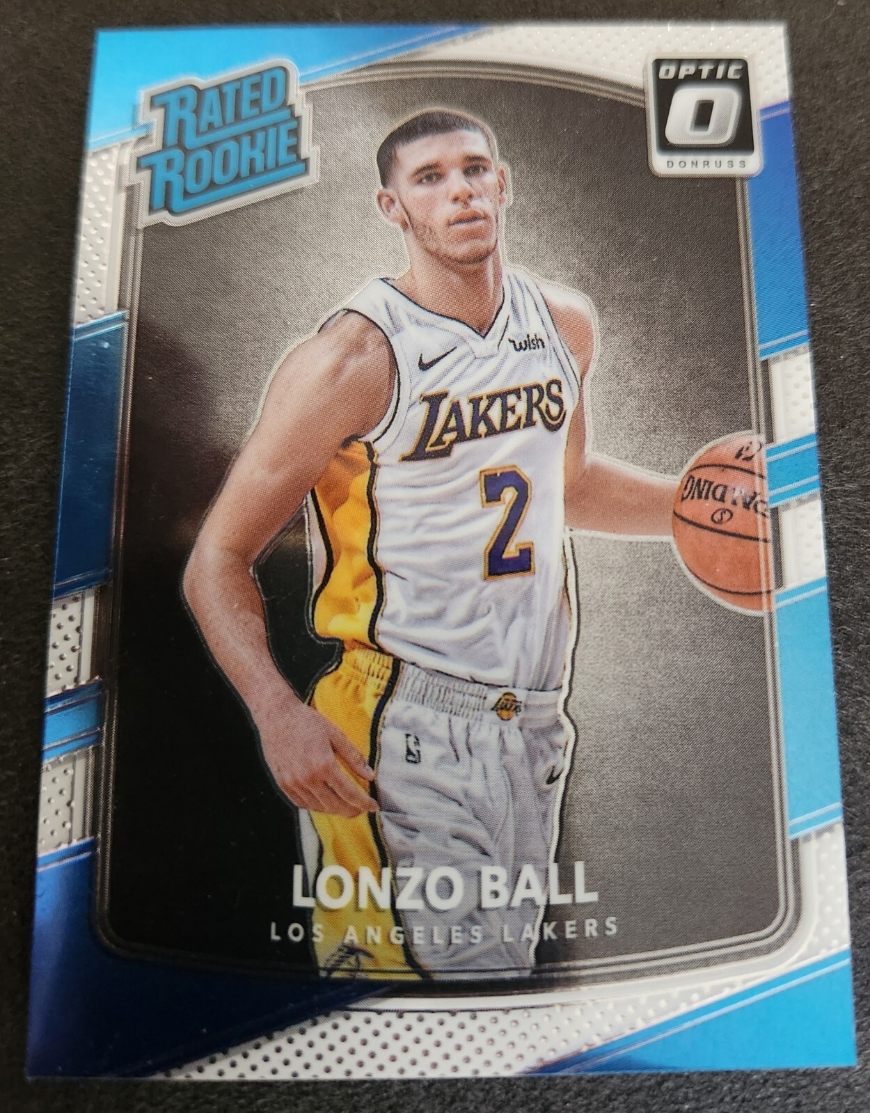 LONZO BALL 2017 DONRUSS OPTIC #199 RATED ROOKIE SILVER PRIZM