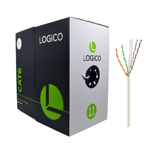 Cat6 Plenum Ethernet Network Cable UL ETL Copper 1000ft 23AWG 550Mhz CMP White - Picture 5 of 6