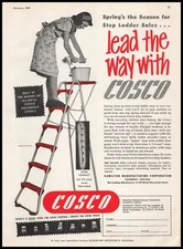 1948 Hamilton Mfg Co Columbus Indiana COSCO Step Ladder Photo Housewife Print Ad