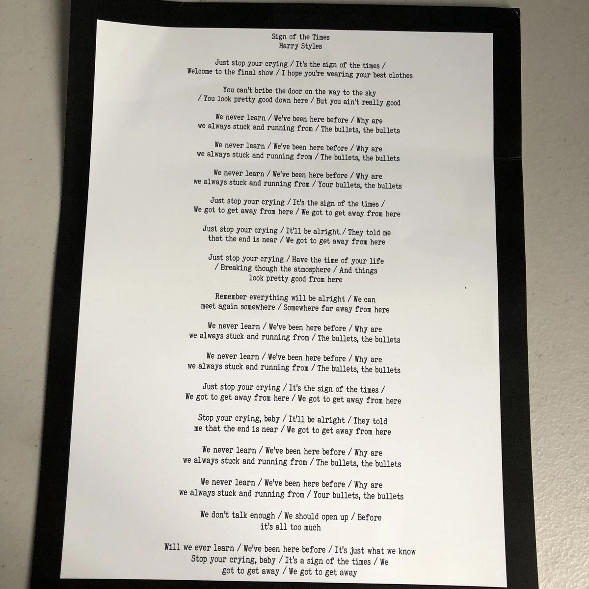 Sign of the Times by Harry Styles Vintage Song Lyrics on Parchment Yoga Mat by Design Turnpike - Pixels