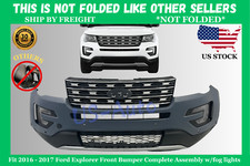 Fit 2016 2017 Ford Explorer Front Complete Bumper Assembly W/holes  F1000728-a