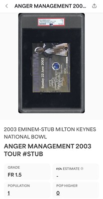 EMINEM “ANGER MANAGEMENT 2003”TOUR CONCERT FULL TICKET 6/22/2003