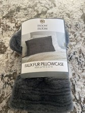 Room 2 Room Faux Fur Pillowcase, Soft Warm Fuzzy White, Decorative pillow, bed