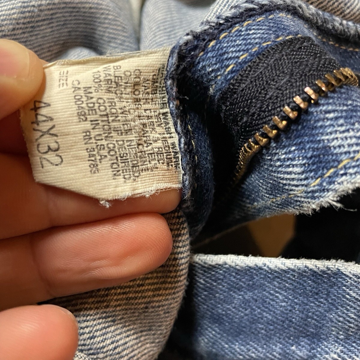 Vintage Lee Riders Jeans Talon Zipper Distressed 42x30 Faded Union