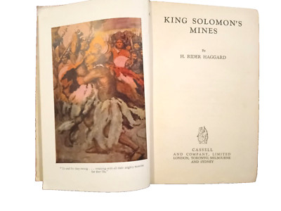 KING SOLOMON'S MINES H. RIDER. HAGGARD HARD BACK 1942 CLASSIC ADVENTURE HARD BAC
