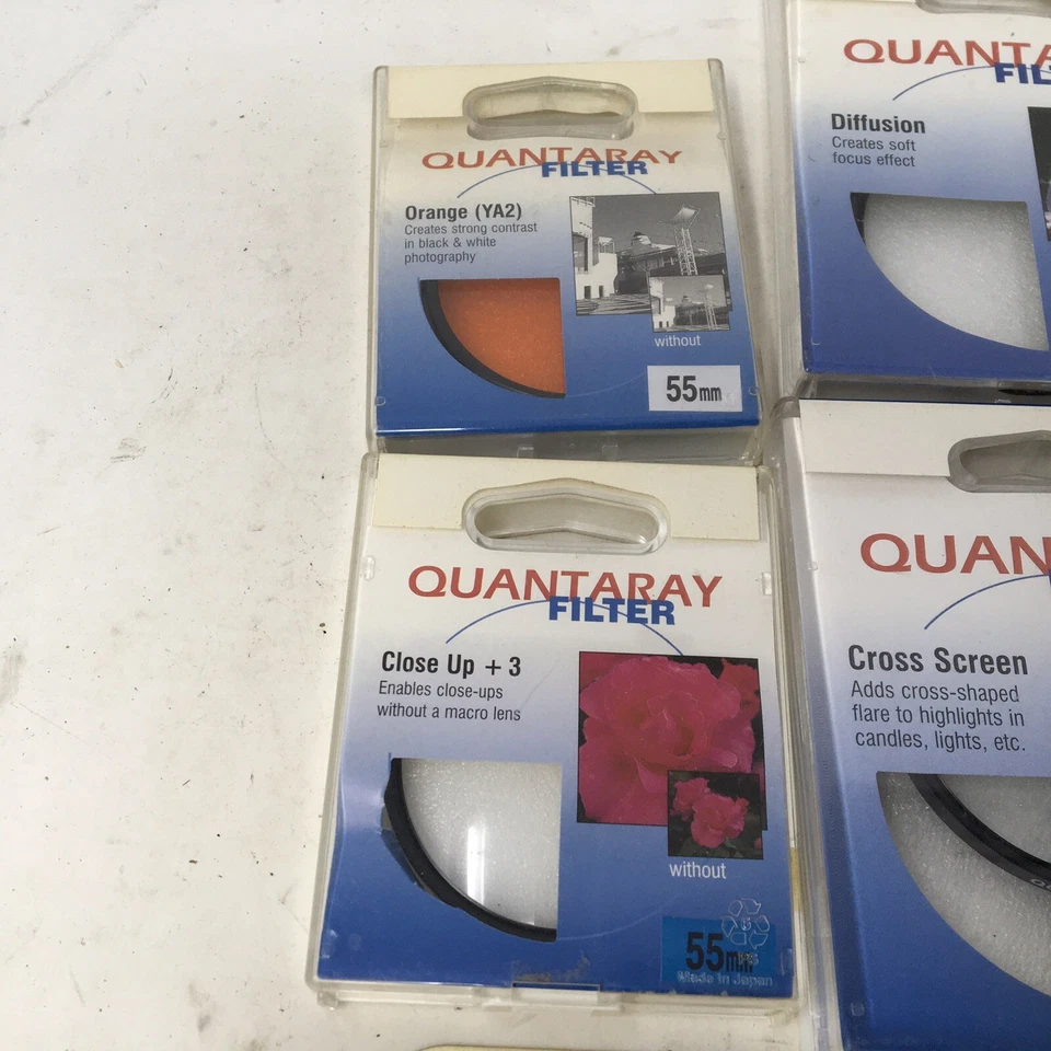 9 Camera Filters Tiffen Quantaray 55mm 62mm  Orange Close Up FLD Sunpak RED 55 - Image 4 of 4