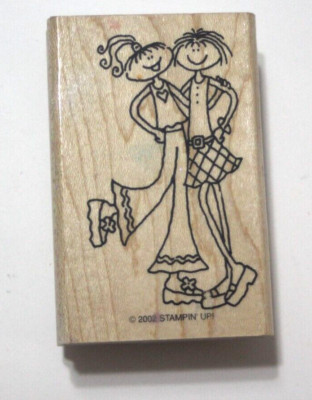 Two Girls Girl Friends BFF Gal Pals  Rubber Stamp 2002 Stampin' Up!