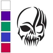 Tribal Skull - Vinyl Decal Sticker - Multiple Colors Sizes - 6037