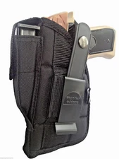 Belt Holster fits S&W Shield with Laser Pro-Tech Black Nylon OWB Front Mag Pouch