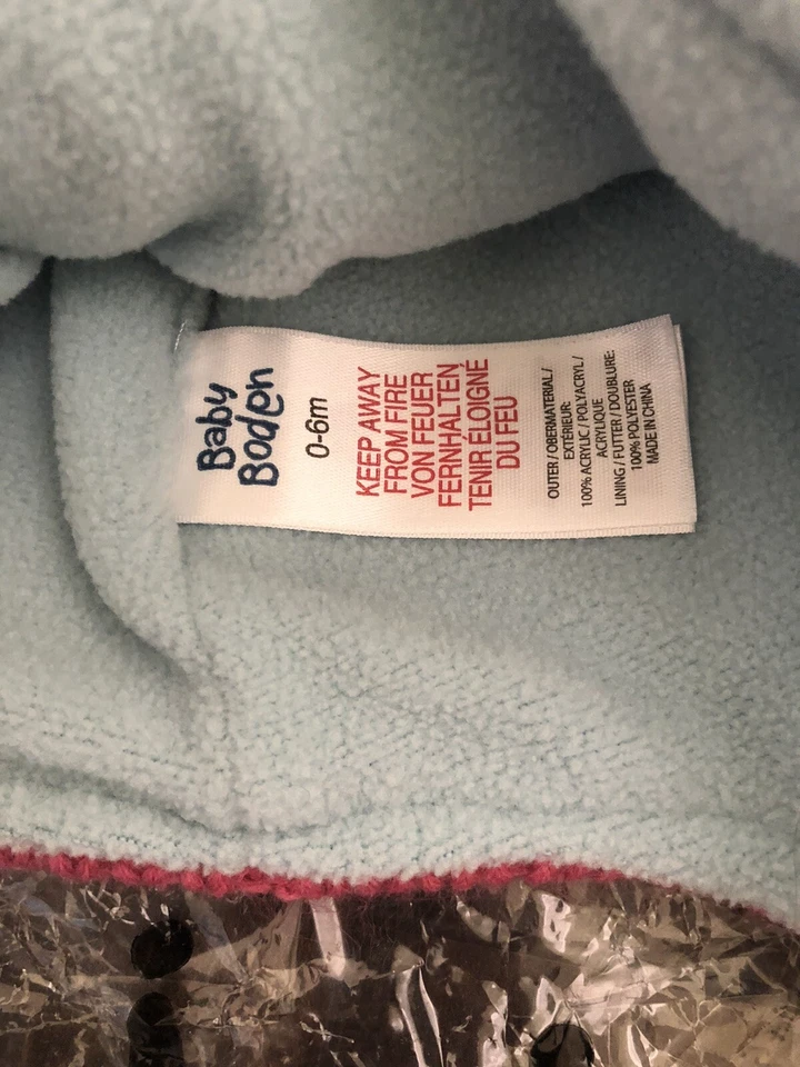 Mini Boden Tejido Conejito Sombrero Y Mitón Conjunto Rosa Forrado Vellón 0-6 Meses Foto 4 de 4