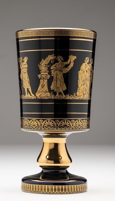 Classic Greek Pottery: Cobalt Blue & 24kt Gold Goblet | eBay