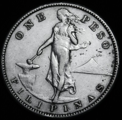 Philippines USA Admin 1908-s One Peso Silver A1-23-183 | eBay