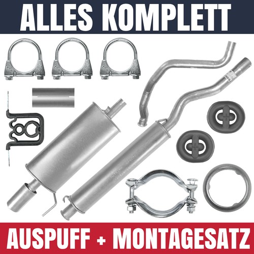 Polmo Schalldämpferset Für Audi 80 B4 - Mitteltopf & Endtopf 1.6 2.0