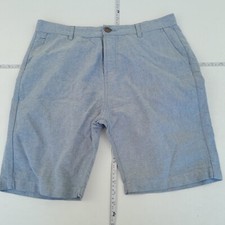KANGAROO POO Shorts 34 Blue Mens Slash Pockets Casual Chino 100% Cotton