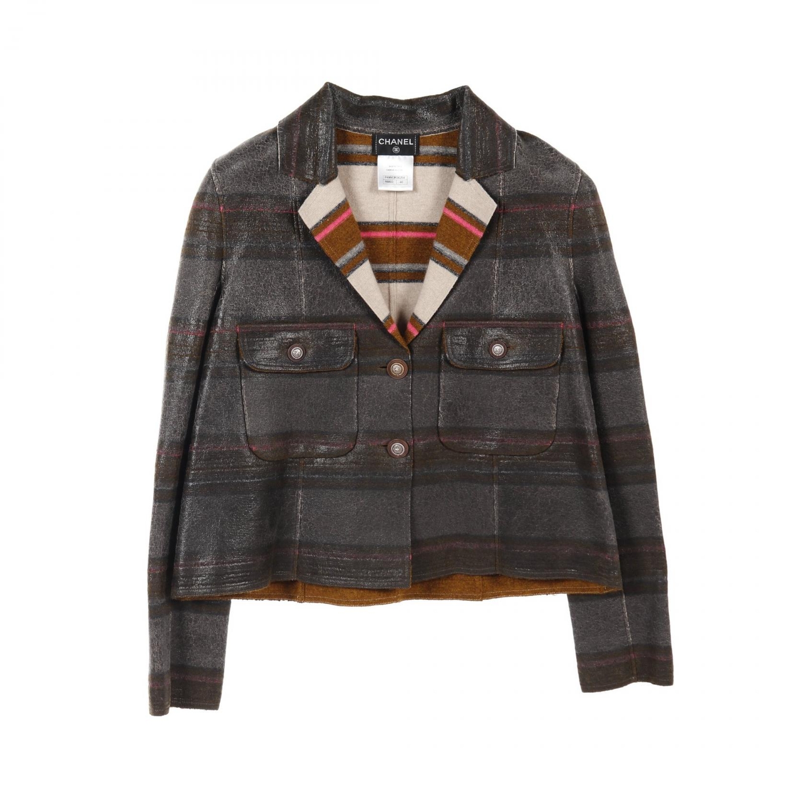 ALTRA Giacche CHANEL Rivestimento Invecchiamento Maglia #40 P49663K06254 Cashmere Marrone