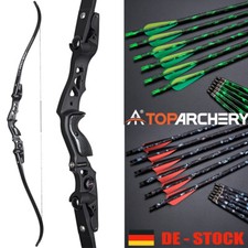 Bogenschießen 62 Zoll Takedown ILF Recurvebogen & 12x Pfeile für Erwachsene Jagd