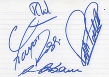 Status Quo Autogramme signed 10x15 cm Karteikarte 
