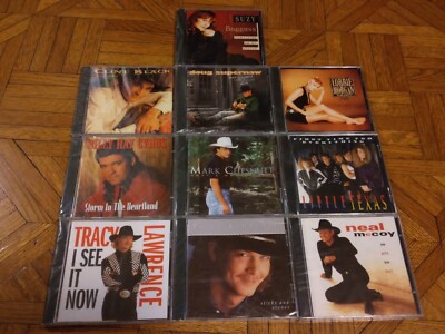 Lot of 10 New Cd's Tracy Lawrence, Neal McCoy, Little Texas, Chesnutt, Cyrus +++