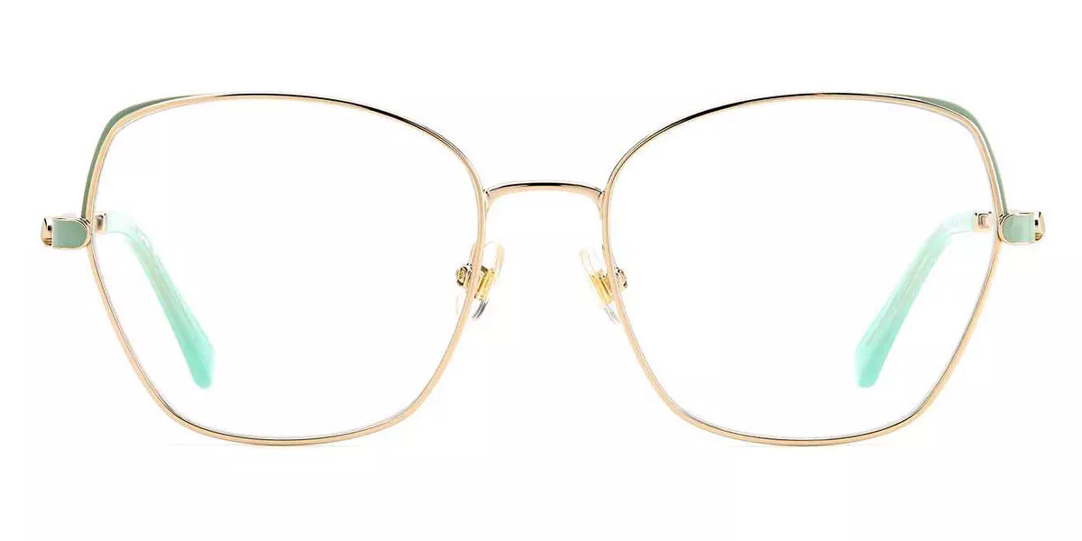 Kate Spade ZEENA G Eyeglasses Women Gold Green Geometric 54mm New Authentic