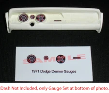 1971 DODGE DEMON GAUGE FACES for 1/25 scale MPC kits—PLEASE READ DESCRIPTION
