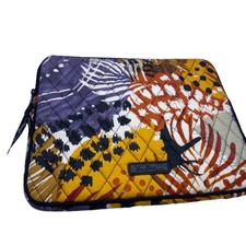Vera Bradley Painted Feathers Padded Tablet Sleeve 11" 10" x 8" Retired Print